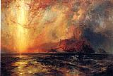 Thomas Moran Fiercely the Red Sun Descending, Burned His Way Across the Heavens painting